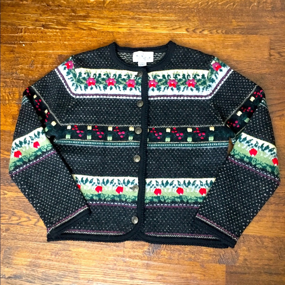 Tally-ho 100% Wool Button Cardigan Sweater